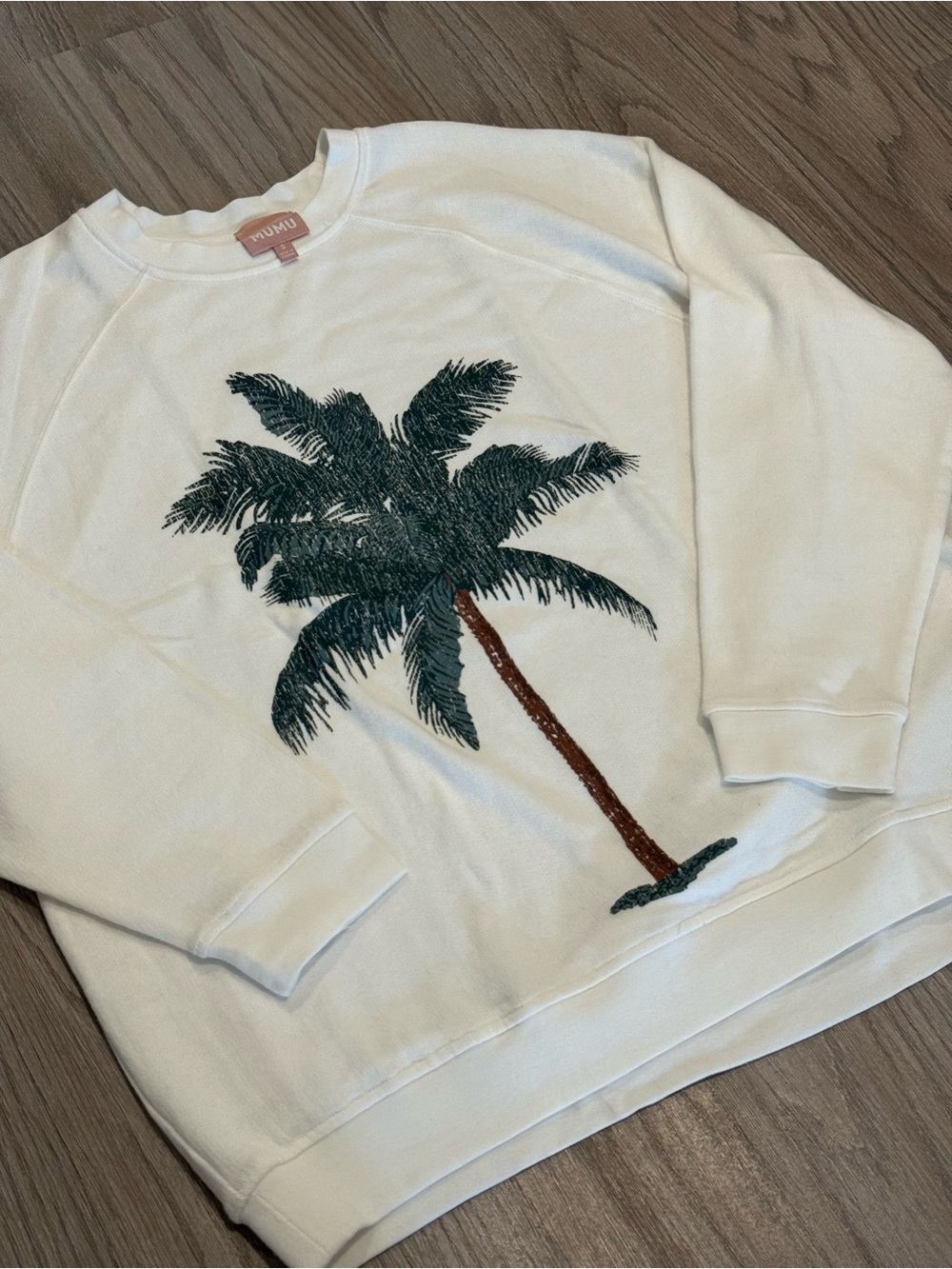 Show Me Your Mumu Palm Tree Oversized Crewneck Sweatshirt Small